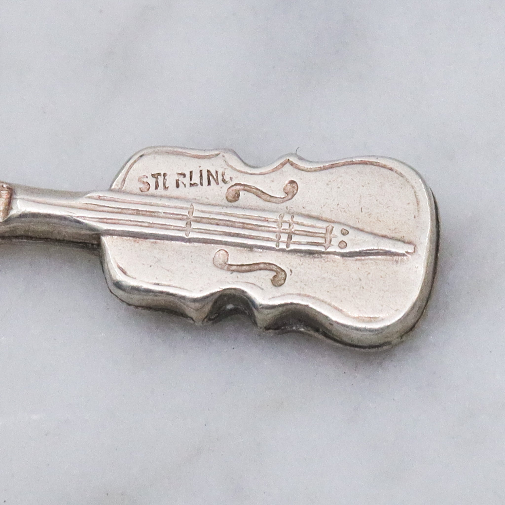 Vintage sterling silver cello charm pendant